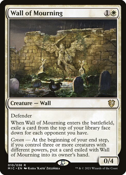 Midnight Hunt Commander - 10 - Wall of Mourning - Rare - W - Non-foil