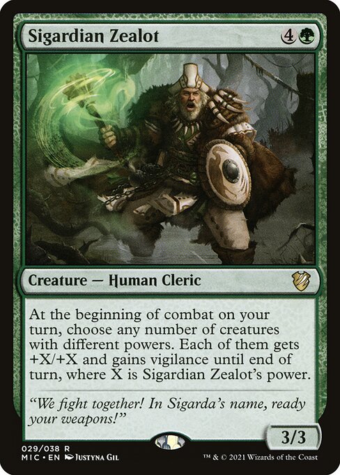 Midnight Hunt Commander - 29 - Sigardian Zealot - Rare - G - Non-foil