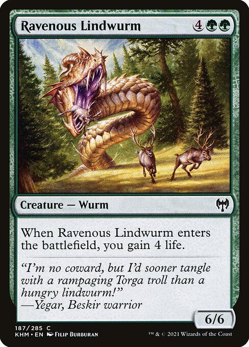 Kaldheim - 187 - Ravenous Lindwurm - Common - G - Non-foil