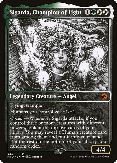 Innistrad: Midnight Hunt - 323 - Sigarda, Champion of Light - Mythic - WG - Non-foil