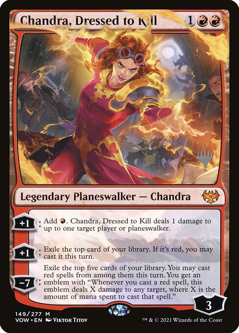 Innistrad: Crimson Vow Promos - 149p - Chandra, Dressed to Kill - Mythic - R - Foil - Promo