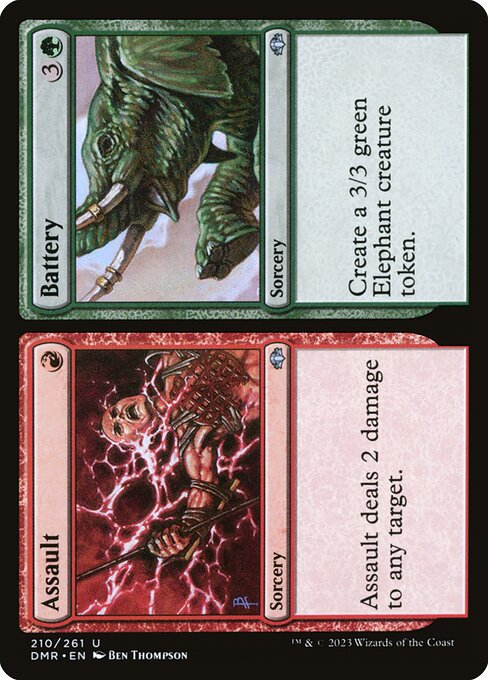 Dominaria Remastered - 210 - Assault // Battery - Uncommon - RG - Non-foil