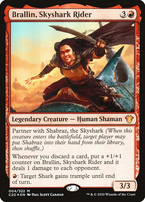 Commander 2020 - 4 - Brallin, Skyshark Rider - Mythic - R - Non-foil