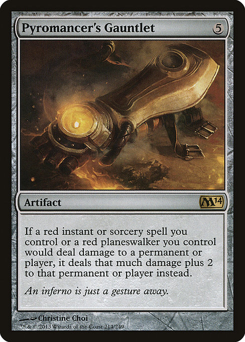 Magic 2014 - 214 - Pyromancer's Gauntlet - Rare - C - Non-foil