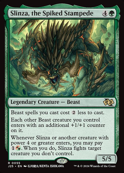 Foundations Jumpstart - 55 - Slinza, the Spiked Stampede - Rare - G - Non-foil