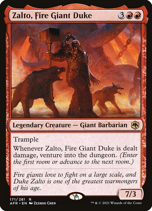Adventures in the Forgotten Realms - 171 - Zalto, Fire Giant Duke - Rare - R - Non-foil