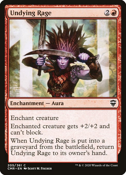 Commander Legends - 205 - Undying Rage - Common - R - Non-foil