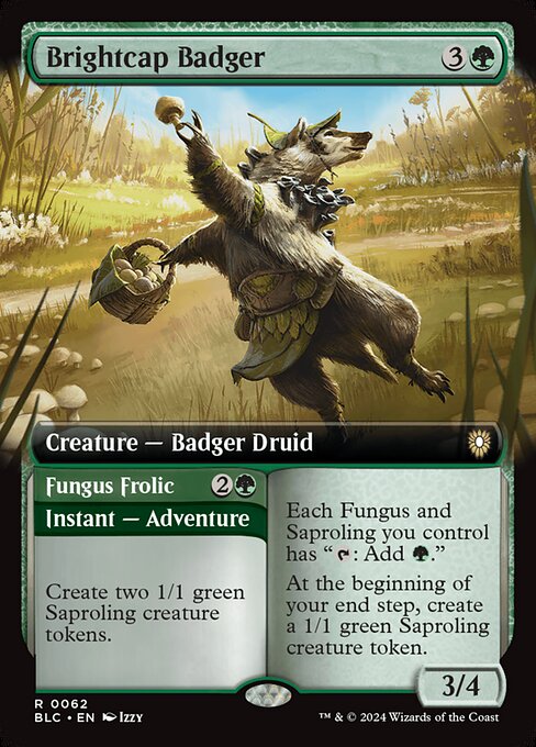Bloomburrow Commander - 62 - Brightcap Badger // Fungus Frolic - Rare - G - Non-foil