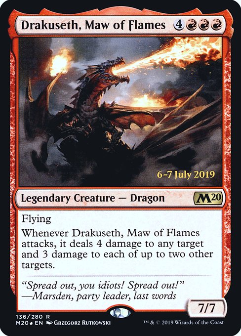 Core Set 2020 Promos - 136s - Drakuseth, Maw of Flames - Rare - R - Foil - Datestamped Promo