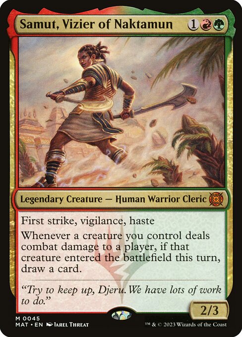 March of the Machine: The Aftermath - 45 - Samut, Vizier of Naktamun - Mythic - RG - Non-foil