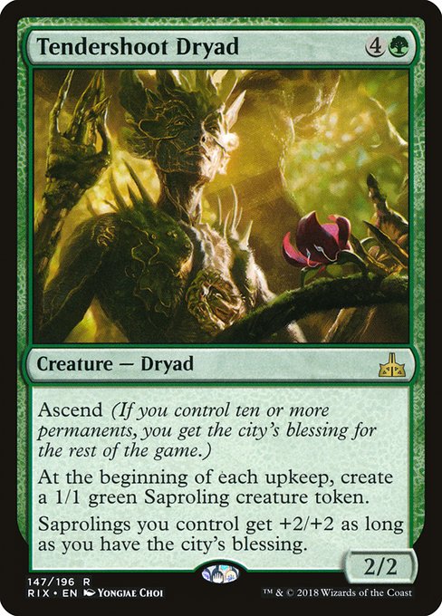 Rivals of Ixalan - 147 - Tendershoot Dryad - Rare - G - Non-foil