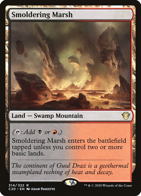 Commander 2020 - 314 - Smoldering Marsh - Rare - C - Non-foil