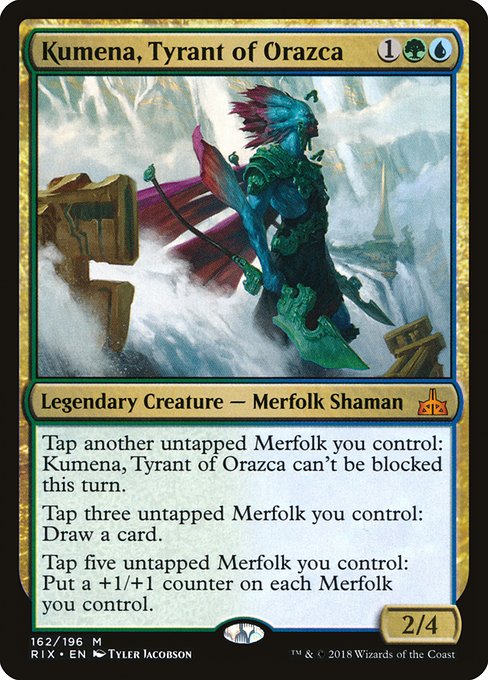 Rivals of Ixalan - 162 - Kumena, Tyrant of Orazca - Mythic - UG - Non-foil