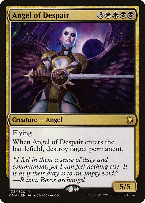 Commander Anthology - 173 - Angel of Despair - Rare - WB - Non-foil