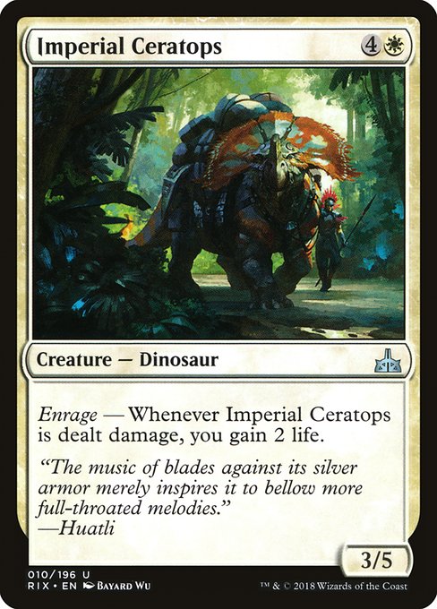 Rivals of Ixalan - 10 - Imperial Ceratops - Uncommon - W - Non-foil