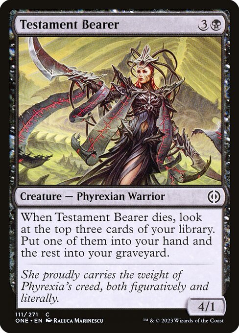 Phyrexia: All Will Be One - 111 - Testament Bearer - Common - B - Foil