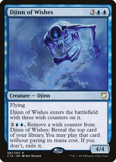 Commander 2018 - 87 - Djinn of Wishes - Rare - U - Non-foil