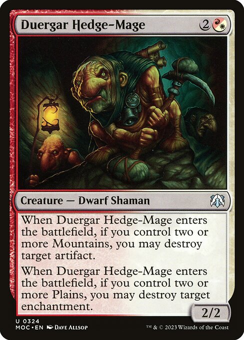 March of the Machine Commander - 324 - Duergar Hedge-Mage - Uncommon - WR - Non-foil