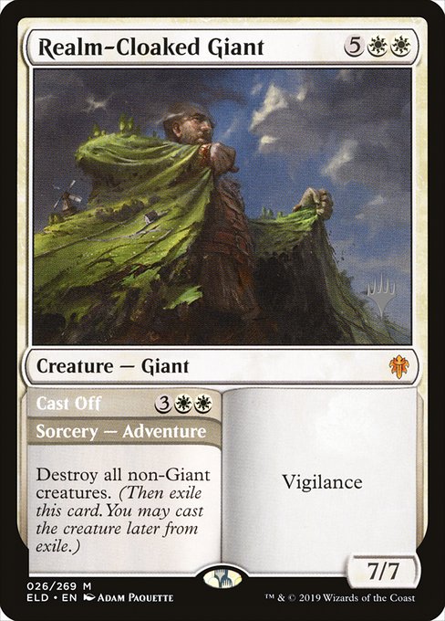 Throne of Eldraine Promos - 26p - Realm-Cloaked Giant // Cast Off - Mythic - W - Non-foil - Promo