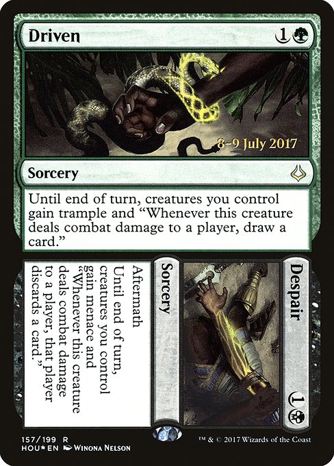 Hour of Devastation Promos - 157s - Driven // Despair - Rare - BG - Foil - Datestamped Promo