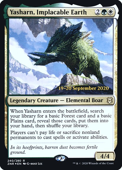 Zendikar Rising Promos - 240s - Yasharn, Implacable Earth - Rare - WG - Foil - Datestamped Promo