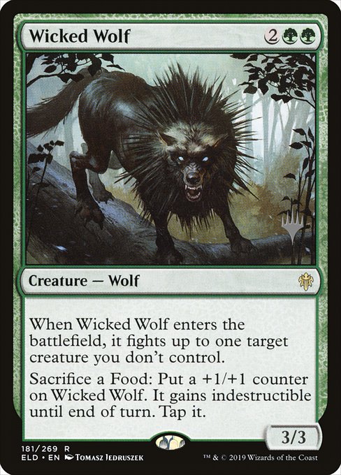 Throne of Eldraine Promos - 181p - Wicked Wolf - Rare - G - Foil - Promo