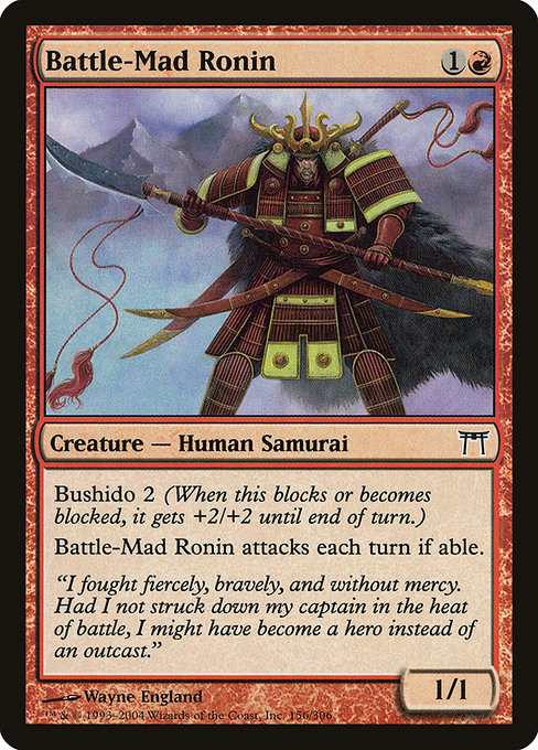 Champions of Kamigawa - 156 - Battle-Mad Ronin - Common - R - Non-foil