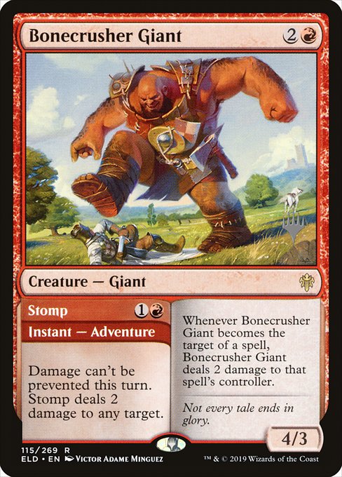 Throne of Eldraine Promos - 115p - Bonecrusher Giant // Stomp - Rare - R - Non-foil - Promo