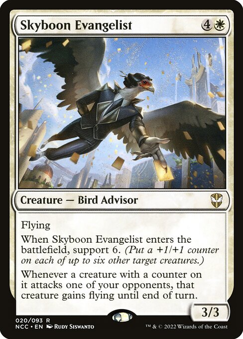 New Capenna Commander - 20 - Skyboon Evangelist - Rare - W - Non-foil