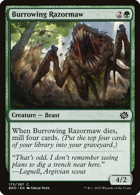 The Brothers' War - 173 - Burrowing Razormaw - Common - G - Foil