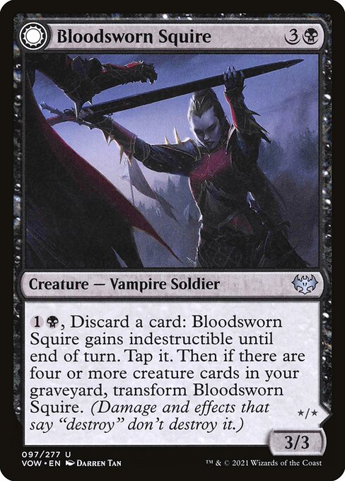 Innistrad: Crimson Vow - 97 - Bloodsworn Squire // Bloodsworn Knight - Uncommon - C - Non-foil