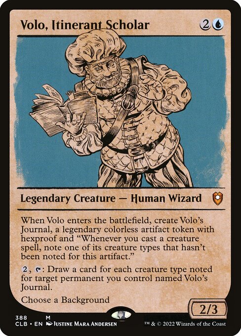 Commander Legends: Battle for Baldur's Gate - 388 - Volo, Itinerant Scholar - Mythic - U - Foil