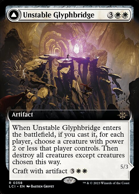 The Lost Caverns of Ixalan - 358 - Unstable Glyphbridge // Sandswirl Wanderglyph - Rare - C - Foil