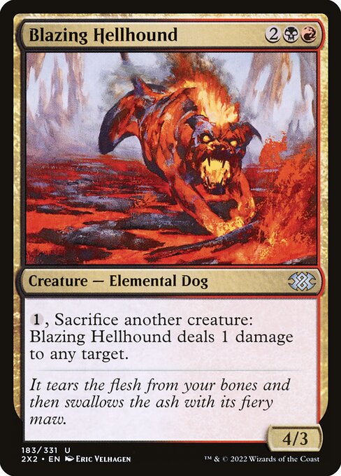 Double Masters 2022 - 183 - Blazing Hellhound - Uncommon - BR - Non-foil