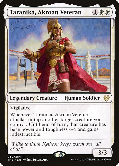Theros Beyond Death - 39 - Taranika, Akroan Veteran - Rare - W - Foil