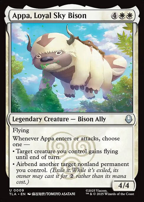Avatar: The Last Airbender - 9 - Appa, Loyal Sky Bison - Uncommon - W - Non-foil