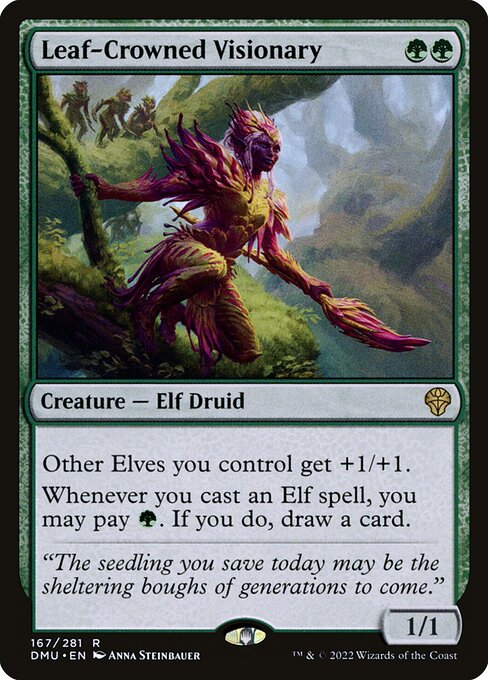 Dominaria United - 167 - Leaf-Crowned Visionary - Rare - G - Non-foil