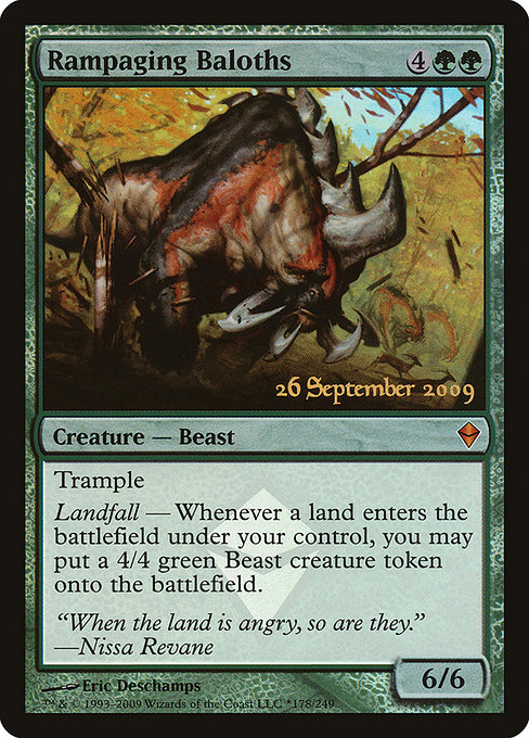 Zendikar Promos - 178★ - Rampaging Baloths - Mythic - G - Foil - Datestamped Promo