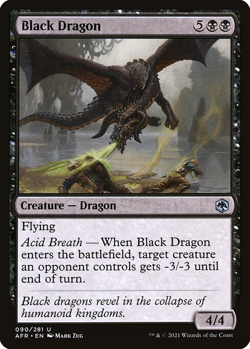 Adventures in the Forgotten Realms - 90 - Black Dragon - Uncommon - B - Non-foil