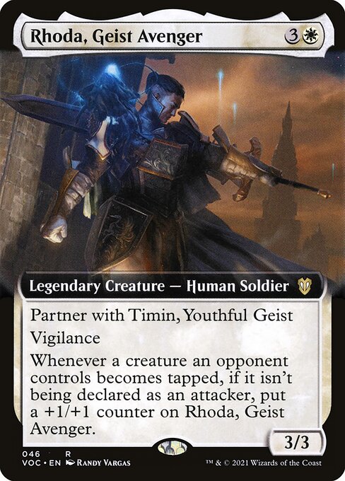 Crimson Vow Commander - 46 - Rhoda, Geist Avenger - Rare - W - Non-foil
