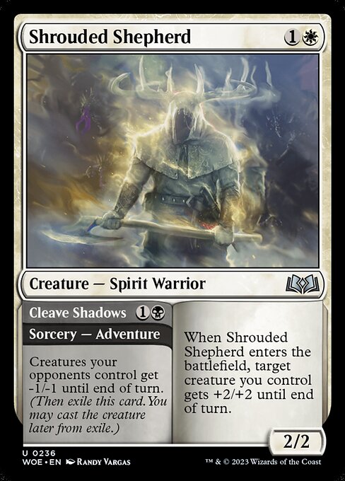 Wilds of Eldraine - 236 - Shrouded Shepherd // Cleave Shadows - Uncommon - W - Non-foil