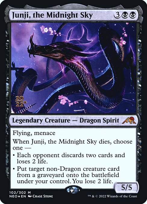 Kamigawa: Neon Dynasty Promos - 102s - Junji, the Midnight Sky - Mythic - B - Foil - Datestamped Promo