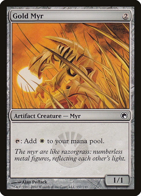 Scars of Mirrodin - 157 - Gold Myr - Common - C - Non-foil