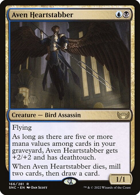Streets of New Capenna - 166 - Aven Heartstabber - Rare - UB - Foil