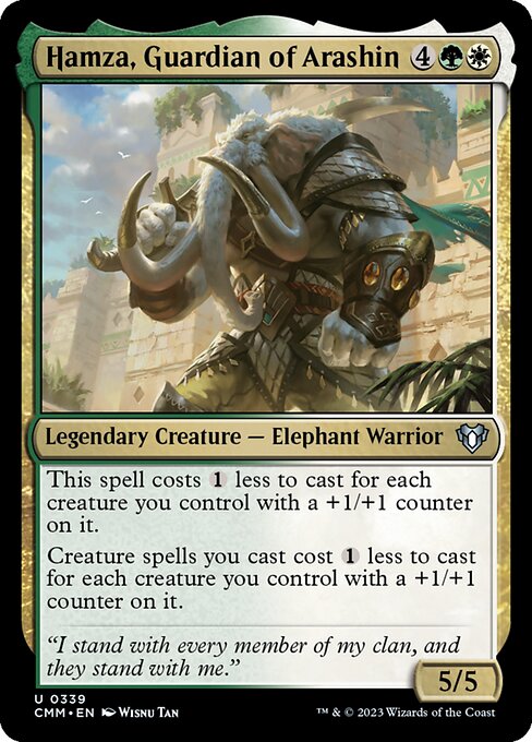 Commander Masters - 339 - Hamza, Guardian of Arashin - Uncommon - WG - Non-foil