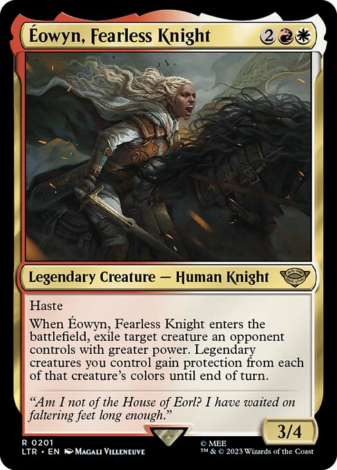 The Lord of the Rings: Tales of Middle-earth - 201 - Éowyn, Fearless Knight - Rare - WR - Foil