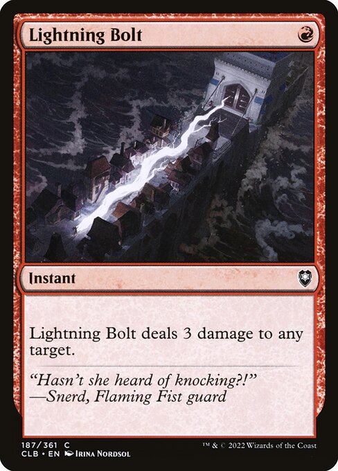 Commander Legends: Battle for Baldur's Gate - 187 - Lightning Bolt - Common - R - Non-foil