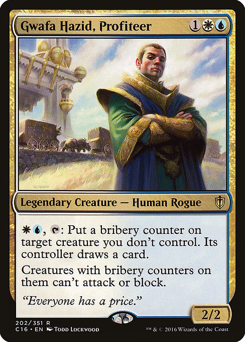 Commander 2016 - 202 - Gwafa Hazid, Profiteer - Rare - WU - Non-foil