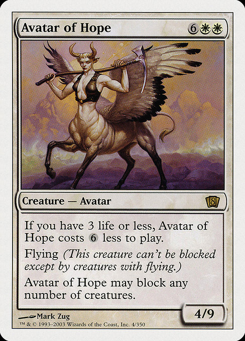 Eighth Edition - 4 - Avatar of Hope - Rare - W - Non-foil