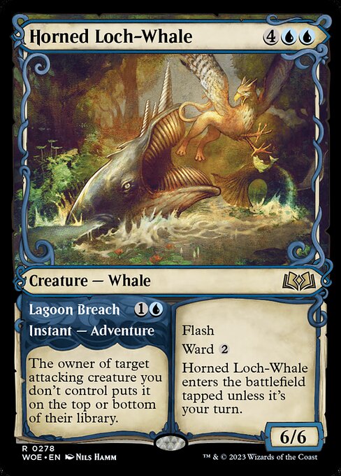 Wilds of Eldraine - 278 - Horned Loch-Whale // Lagoon Breach - Rare - U - Non-foil